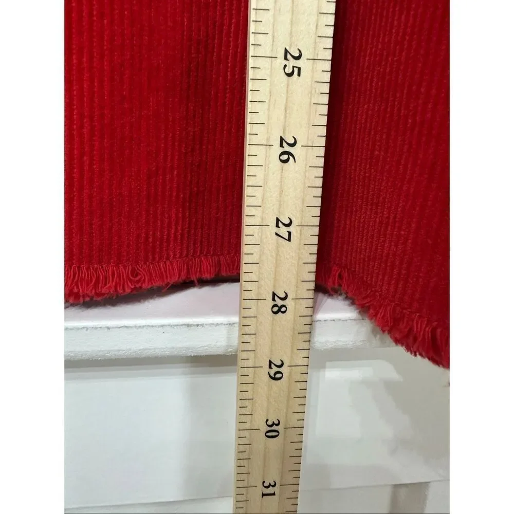 NWOT Drew House SS21 Cherry Red Corduroy Button Up Short Sleeve Shirt Men's M